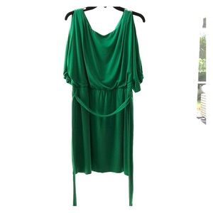 Cold shoulder green dress